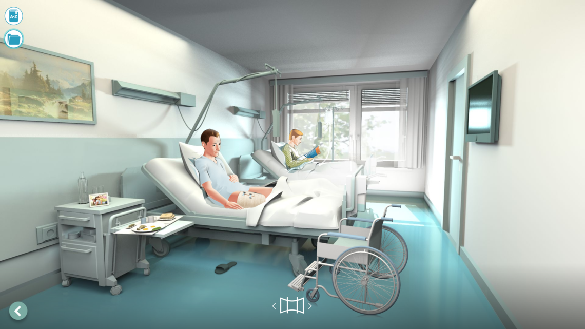 Krankenzimmer mit Patienten im Bett